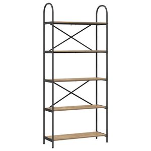 vidaXL Estante de libros 5 niveles 80 x 30 x 183 cm Roble artisan