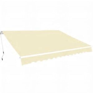 vidaXL Toldo plegable de operaci&oacute;n manual 600 cm color crema