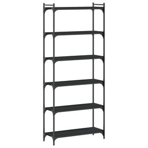 vidaXL Librer&iacute;a de 6 estantes madera de ingenier&iacute;a negro 80x30x188 cm