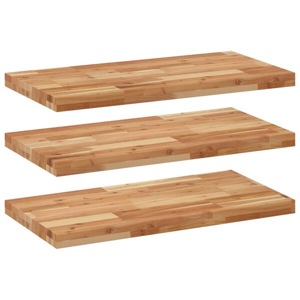 vidaXL Estante flotante 3 uds madera acacia acabado aceite 100x40x4cm