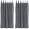 vidaXL Cortinas opacas 2 uds. Gris Claro 140 x 175 cm Terciopelo