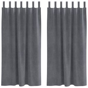 vidaXL Cortinas opacas 2 uds. Gris Claro 140 x 175 cm Terciopelo
