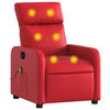vidaXL Sill&oacute;n de masaje reclinable cuero sint&eacute;tico rojo