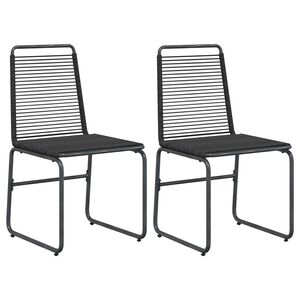 vidaXL Sillas de jard&iacute;n 2 uds. Negro Rat&aacute;n