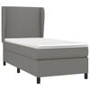 vidaXL Cama box spring con colch&oacute;n tela gris oscuro 80x200 cm