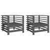 vidaXL Sillones de jard&iacute;n 2 unidades madera maciza de pino gris