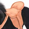 vidaXL Caballo de juguete de pie de peluche negro