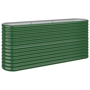vidaXL Jardinera arriate acero galvanizado verde 152x40x68 cm