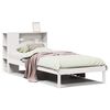 vidaXL Cama con estanter&iacute;a sin colch&oacute;n madera maciza blanca 75x190 cm