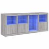 vidaXL Aparador con luces LED gris Sonoma 164x37x67 cm