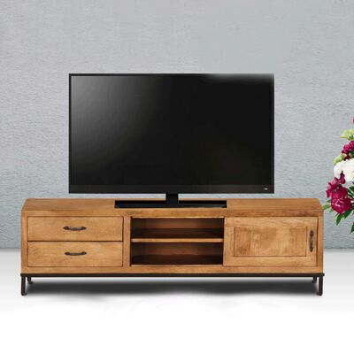vidaXL Mueble para TV de madera de mango maciza 140x30x40 cm