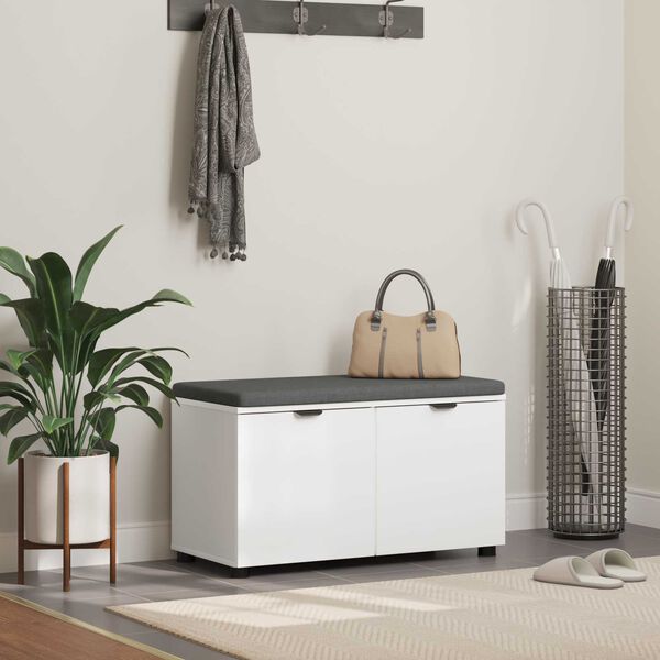 vidaXL Banco de entrada con coj&iacute;n con almacenamiento 80 x 46 x 46 cm