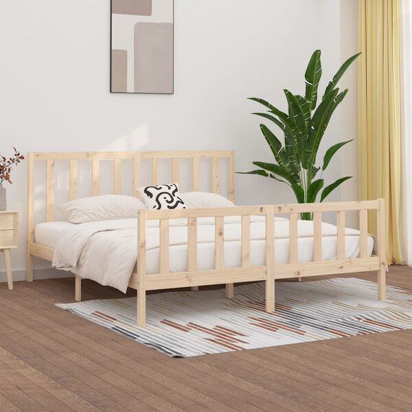 vidaXL Estructura de cama de madera maciza 200x200 cm