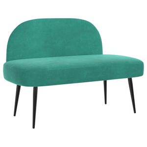 vidaXL Banco tapizado con respaldo Tuquesa 110 x 60 x 76 cm Terciopelo