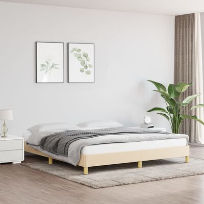 vidaXL Estructura de cama tela color crema 180x200 cm