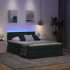 vidaXL Cama con almacenamiento y LED con LED Verde oscuro 140 x 200 cm