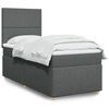 vidaXL Cama box spring con colch&oacute;n tela gris oscuro 90x190 cm