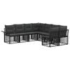 vidaXL Conjunto de sof&aacute;s de exterior 8 uds. Negro y Gris oscuro