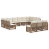 vidaXL Conjunto de sof&aacute;s de jard&iacute;n 13 pcs Beige rat&aacute;n sint&eacute;tico