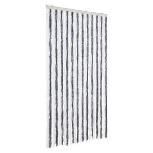 vidaXL Cortina antimoscas chenilla gris y blanco 100x230 cm