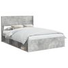 vidaXL Estructura de cama con almacenamiento y cabecero Gris Hormig&oacute;n