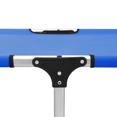 vidaXL Tumbona plegable alta para mayores aluminio azul