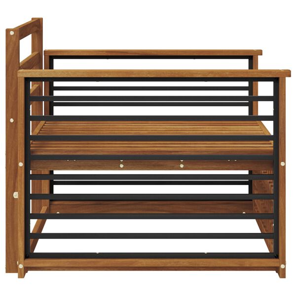 vidaXL 2 Pieza Sof&aacute; con reposabrazos Madera de Acacia S&oacute;lida Natural