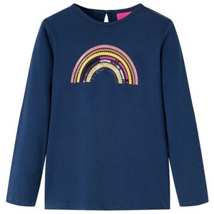 vidaXL Camiseta infantil de manga larga azul marino 128
