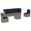 vidaXL Set de sof&aacute;s de jard&iacute;n 7 pzas con cojines rat&aacute;n sint&eacute;tico gris