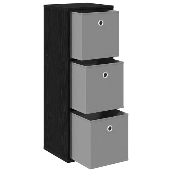 vidaXL Aparador con caj&oacute;n Roble Negro 30,5 x 27 x 84,5 cm