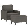 vidaXL Sill&oacute;n con taburete terciopelo gris oscuro 60 cm