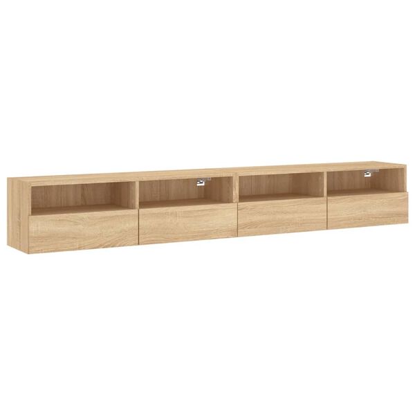 vidaXL Muebles de pared para TV 2 uds madera roble Sonoma 100x30x30 cm