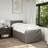 vidaXL Cama box spring con colch&oacute;n tela gris taupe 90x190 cm