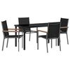 vidaXL Conjunto de Comedor de Jard&iacute;n 5 pcs Negro