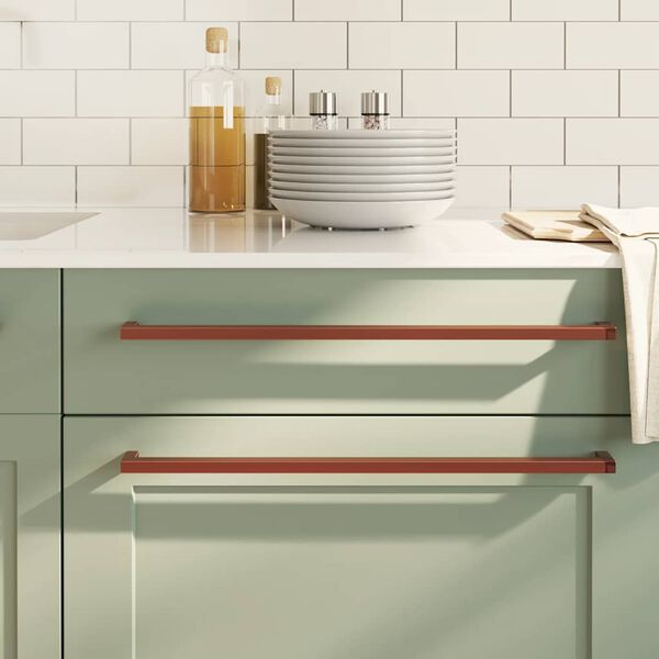 vidaXL Tiradores para armarios 5 uds acero inoxidable bronce 480 mm