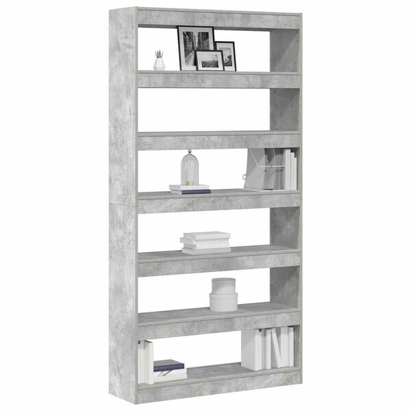 vidaXL Librer&iacute;a Gris Concreto 100 x 30 x 198 cm Madera de ingenier&iacute;a