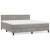 vidaXL Cama box spring con colch&oacute;n terciopelo gris claro 180x200 cm