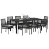 vidaXL Conjunto de Comedor de Jard&iacute;n 9 pcs Negro rat&aacute;n sint&eacute;tico