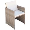 vidaXL Set comedor de jard&iacute;n 5 piezas y cojines rat&aacute;n sint&eacute;tico beige
