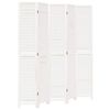 vidaXL Biombo separador de 5 paneles madera maciza Paulownia blanco