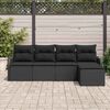 vidaXL Conjunto de sof&aacute; de jard&iacute;n 5 pcs Negro rat&aacute;n sint&eacute;tico