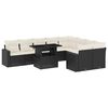 vidaXL Set de sof&aacute;s de jard&iacute;n 10 pzas cojines rat&aacute;n sint&eacute;tico negro