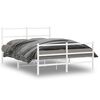 vidaXL Estructura cama sin colch&oacute;n con estribo metal blanco 140x200 cm