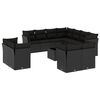 vidaXL Set de sof&aacute;s de jard&iacute;n 12 piezas cojines rat&aacute;n sint&eacute;tico negro