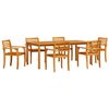 vidaXL Conjunto de Comedor de Jard&iacute;n 7 uds. Marr&oacute;n