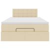 vidaXL Estructura de cama otomana con colch&oacute;n tela crema 120x200 cm