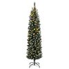 vidaXL &Aacute;rbol de Navidad artificial estrecho con 300 LEDs 240 cm