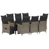 vidaXL Conjunto de Comedor de Jard&iacute;n 9 uds. Gris rat&aacute;n sint&eacute;tico