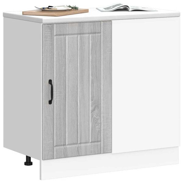 vidaXL Mueble bajo de cocina Lucca madera contrachapada sonoma gris