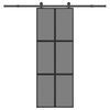 vidaXL Puerta corredera set herrajes vidrio templado aluminio 76x205cm